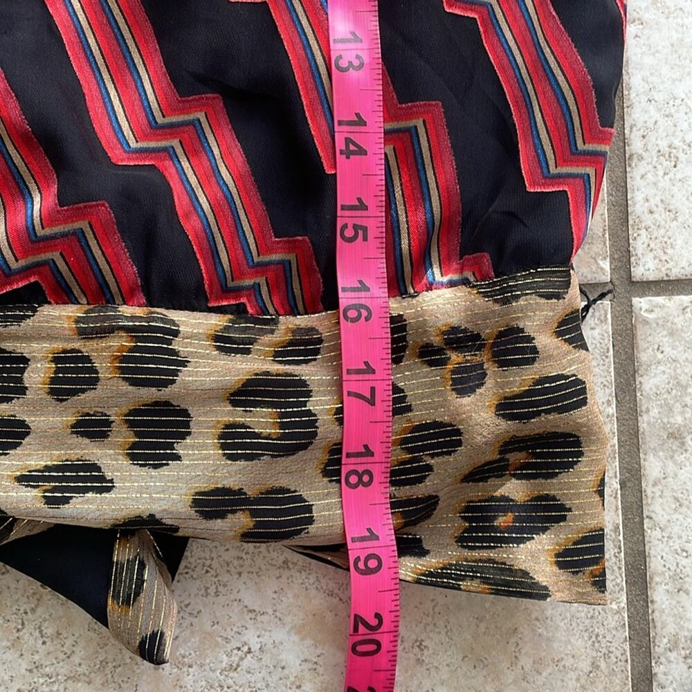 Alice + Olivia Multi-Color Mixed Print Wrap Blouse - Picture 14 of 16